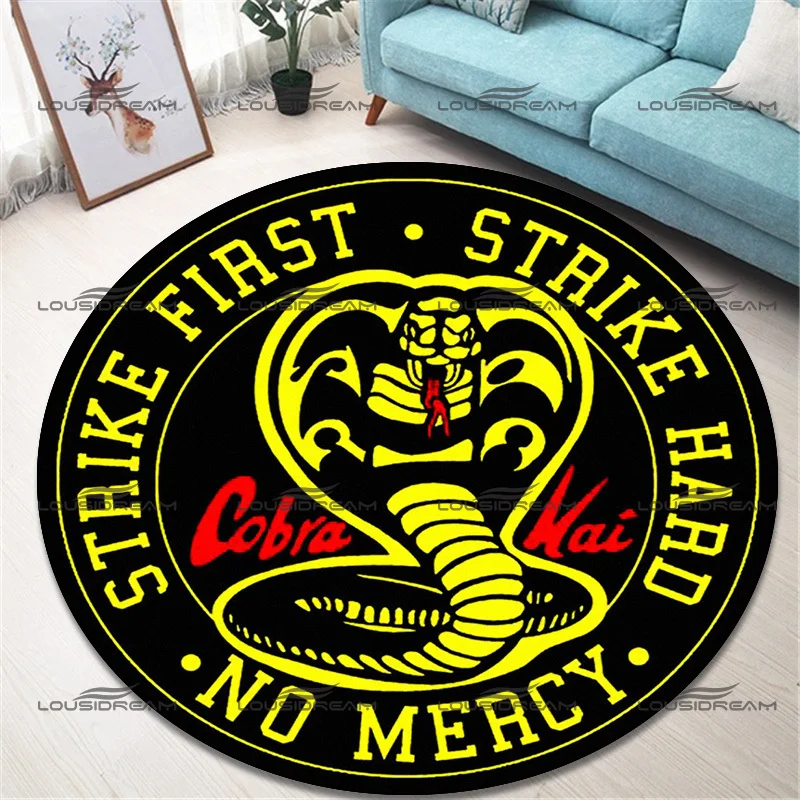 

Classic Movie Cobra Kai Element Carpet Round Cobra Pattern Rugs Interior Home Decor Floor Mats Seat Sofa Floor Mats