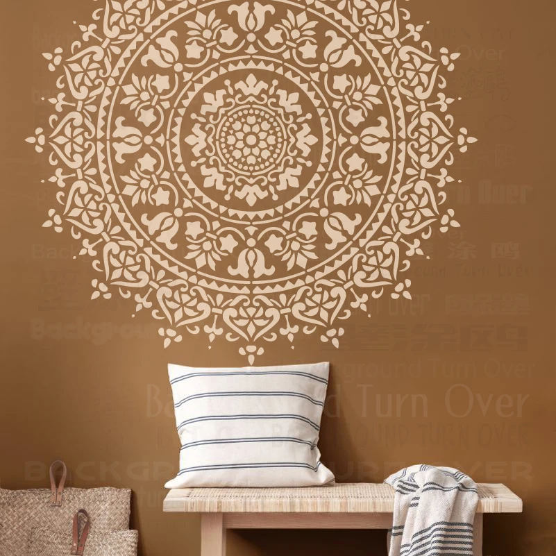 40cm - 80cm Mandala Stencil Stencils Wall For Painting Walls Large Templates Furniture Floor Decoration Round Flower Lotus S300