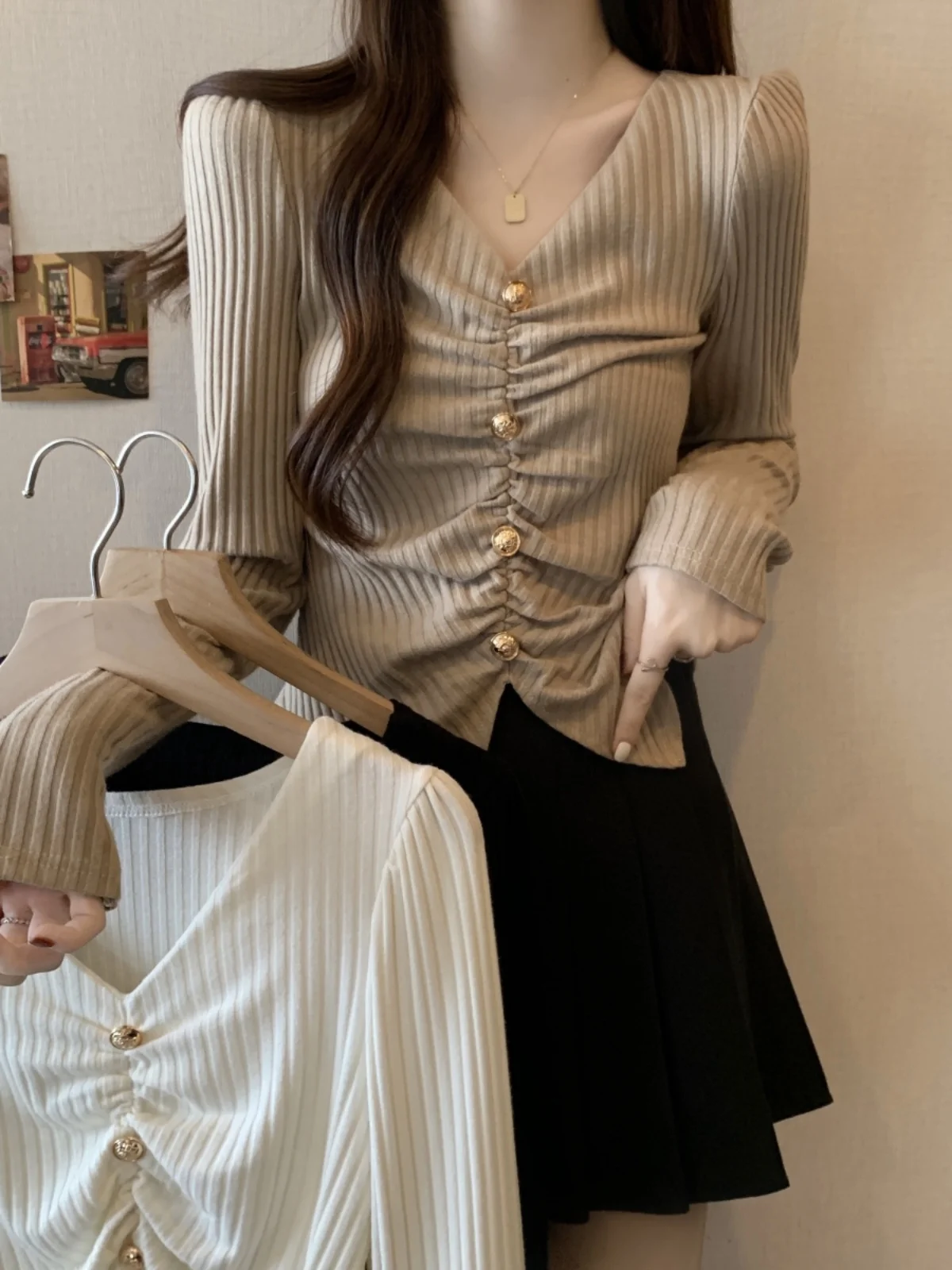 Рубашка больших размеров с длинными рукавами и нерегулярным разрезом женская