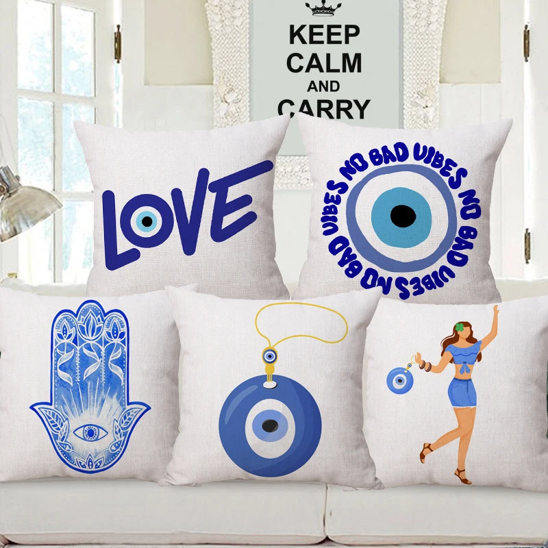 Цветные наволочки для подушек с изображением сглаза Хамса амулеты удачи