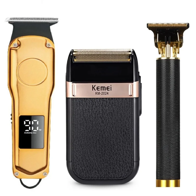 

Hair Clipper Set Hair Cutting Tools Machine for Men Electric Hair Trimmer Kemei Beard Shaver Trimmer 0mm Men Barber Rechargeable