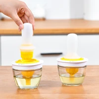 kitchen silicone oil brush bottle with glass clear container oil bottle brush set for cooking bbq barbecue brush heat resistant