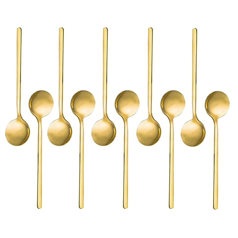 

Stainless Steel 20 Pcs Espresso Spoons Teaspoons For Coffee Sugar Dessert Cake Ice Cream Soup Antipasto (Gold)