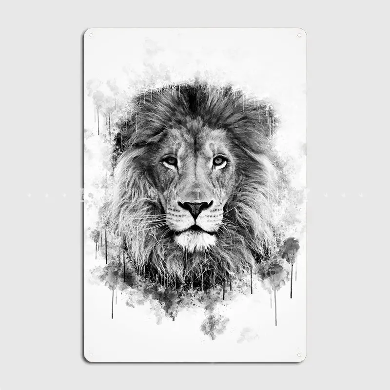 

Черно-белый плакат с львиной головой металлический плакат для кинотеатра кухни клуба бара Забавный плакат жестяной плакат