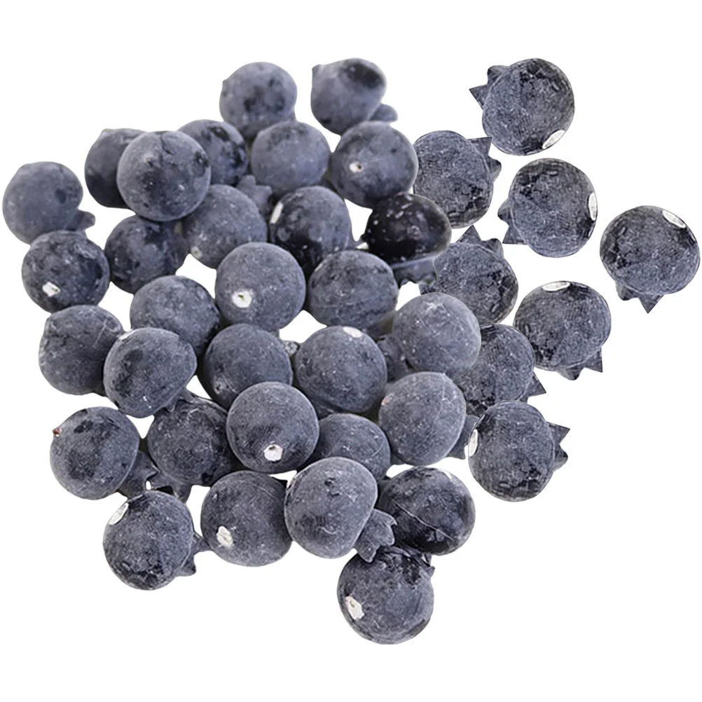 

50 Pcs Simulation Blueberry Artificial Blueberries Decors Tabletop Dining Fake Fruits Model Foam Photography Props Dinning
