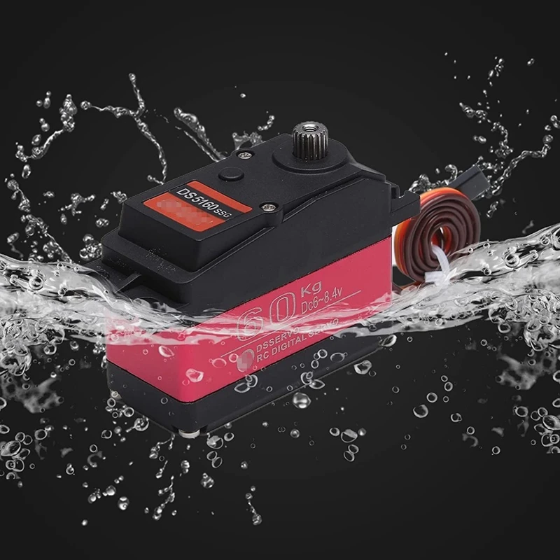 

2X High Torque Waterproof 60Kg 180° DS5160 Metal Gear Digital Servo For RC Robot Car 1/6 Axial SCX6 1/5 Redcat HPI Baja