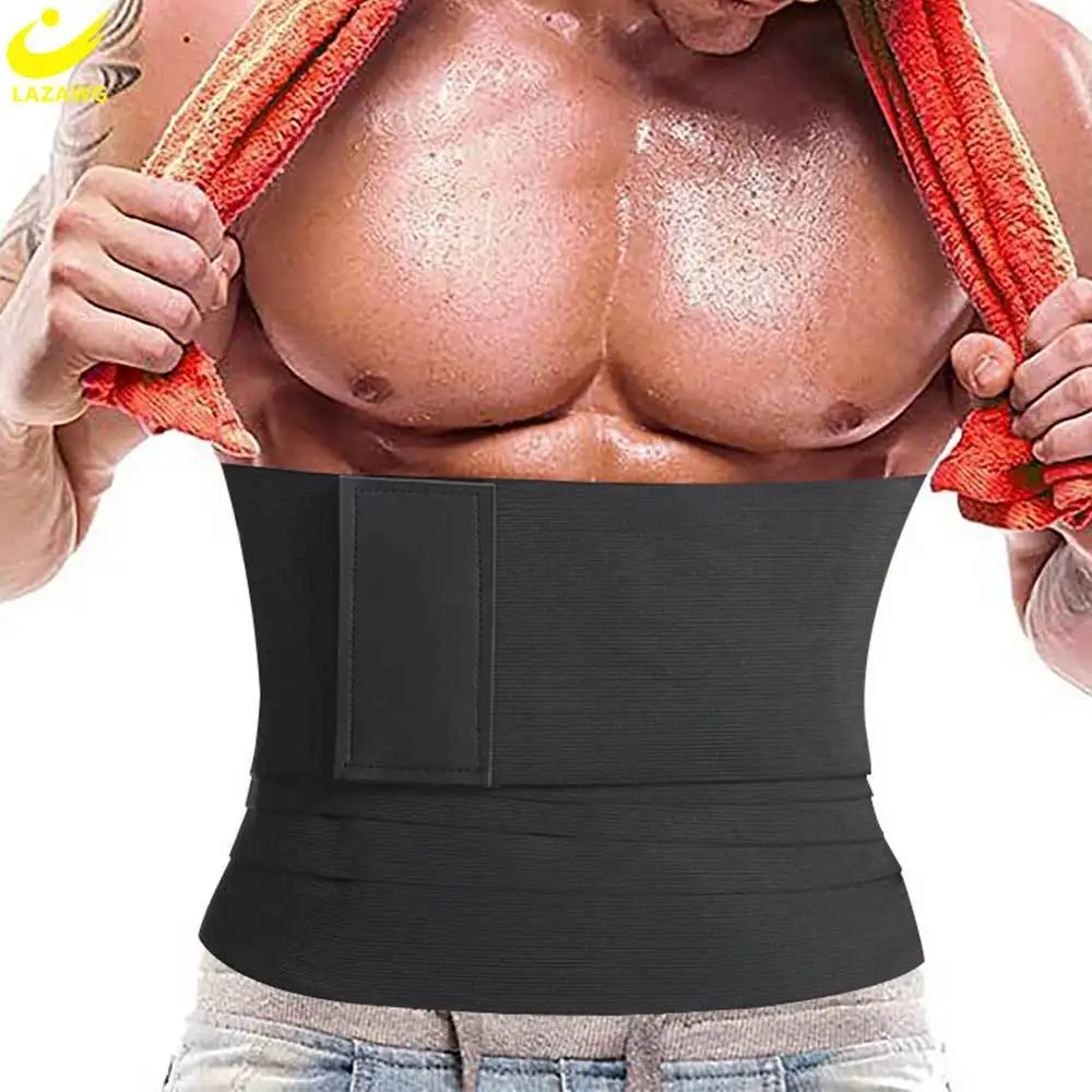 LAZAWG Men Waist Trainer Belt Cincher Shapwear Modeling Tummy Girdles Belly Corset Body Shaper Workout Slimming Fat Burner
