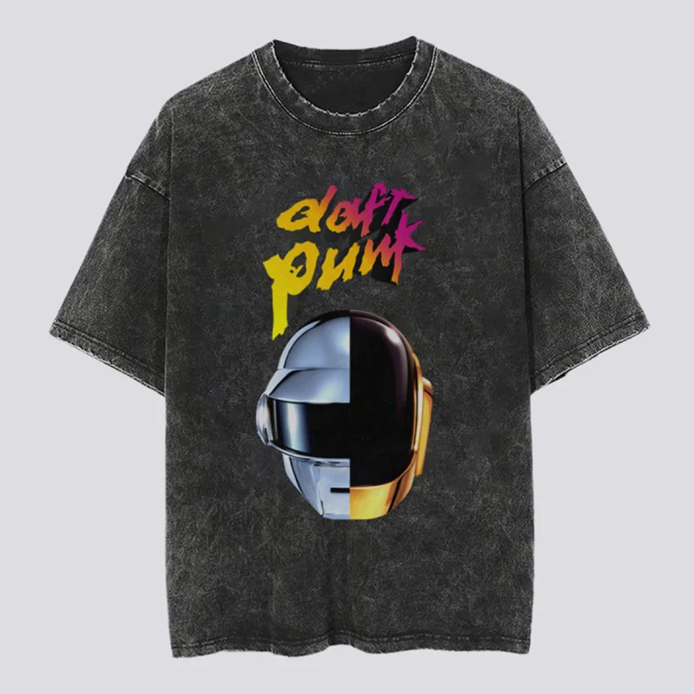 Мужские футболки моющаяся рубашка Daft PunkT-Shirt 100% хлопок графическая Футболка с
