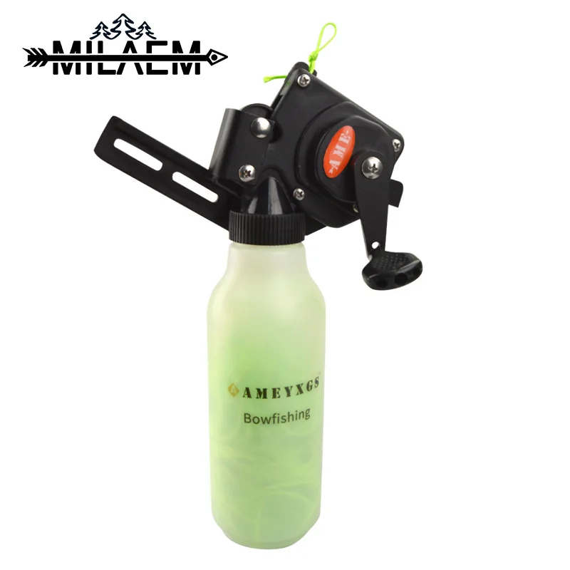 AMEYXGS Archery Fishing Tackle Reel W 40m Rope ABS Aluminum Alloy Bowfishing Tool Fishing Shooting Fishing Bow Rope Pot
