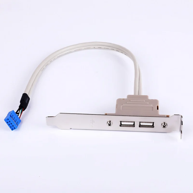 

1pc Newest High Qulity Double Port USB Rear Motherboard Extension Cord Desktop PC Case PCI USB 2.0 Baffle Wire