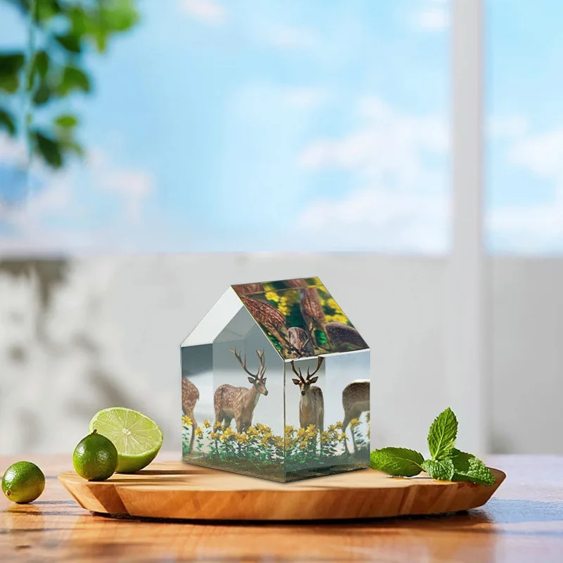 Geometry House Shaped Epoxy Resin Mold Jewelry Insect Plant Specimen Making Micro Landscape Decor House Specimen Silicone Mold