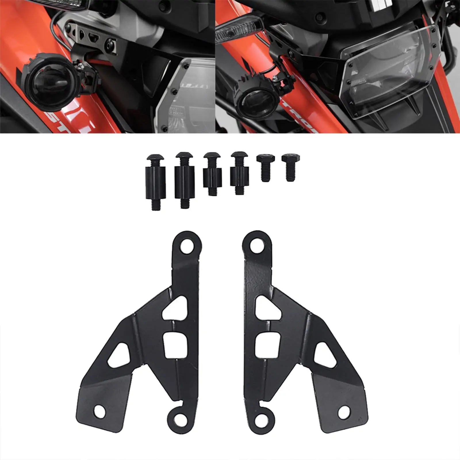 

Set of 2 Motorcycle Headlight Bracket Mounting Compatible for SUZUKI DL1050 Lamp Protection Easy to Install Part