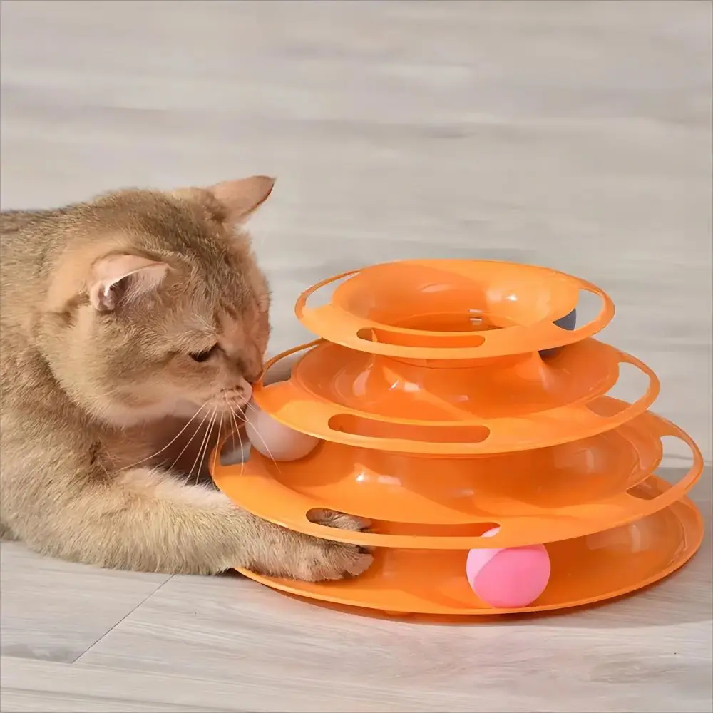 Трехслойная башня для кошки пластиковый мяч Интерактивная головоломка трек