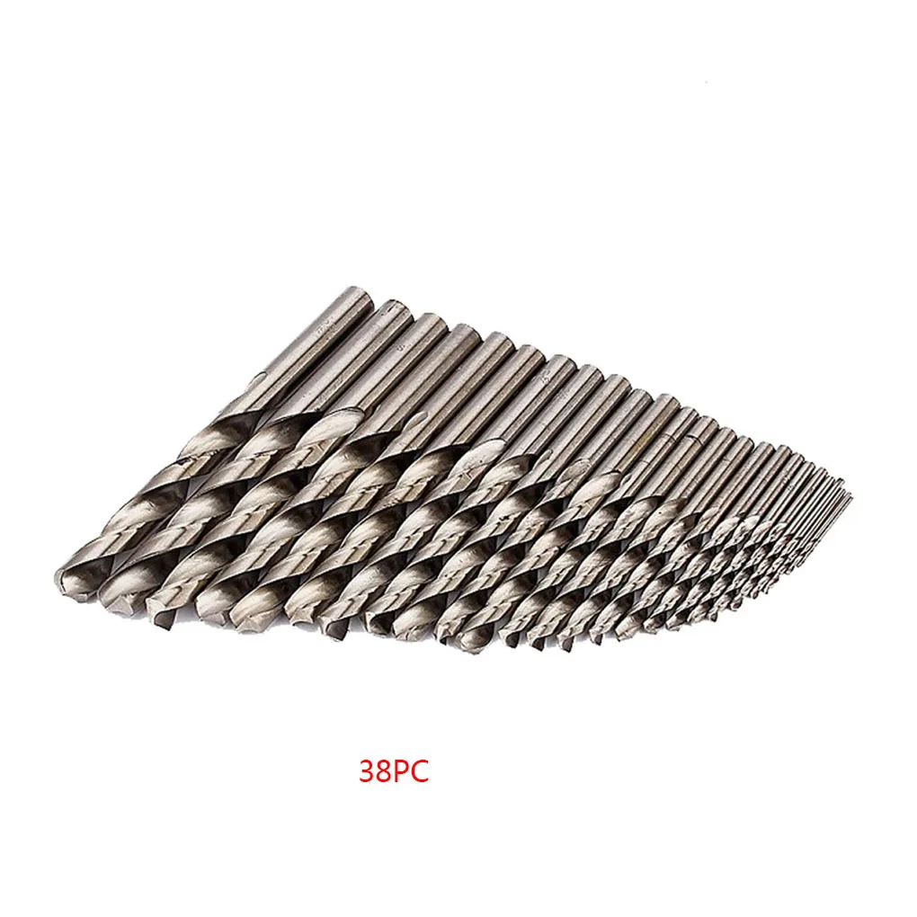 

38 шт./набор, быстрорежущее сверло из быстрорежущей стали, 1 мм-13 мм, метрическое сверло, набор инструментов, деревообрабатывающий инструмент