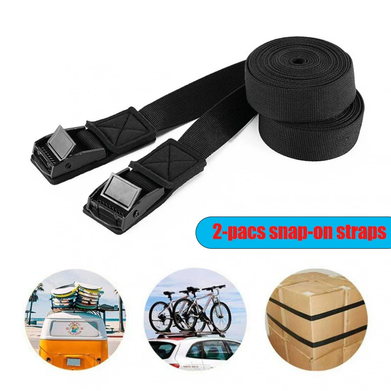 

2 Шт., Черный Натяжной Ремень 2/3/4/5 М * 2,5 См С Металлической Пряжкой, Ремень Для Крепления Багажа, Прочный Механизм
