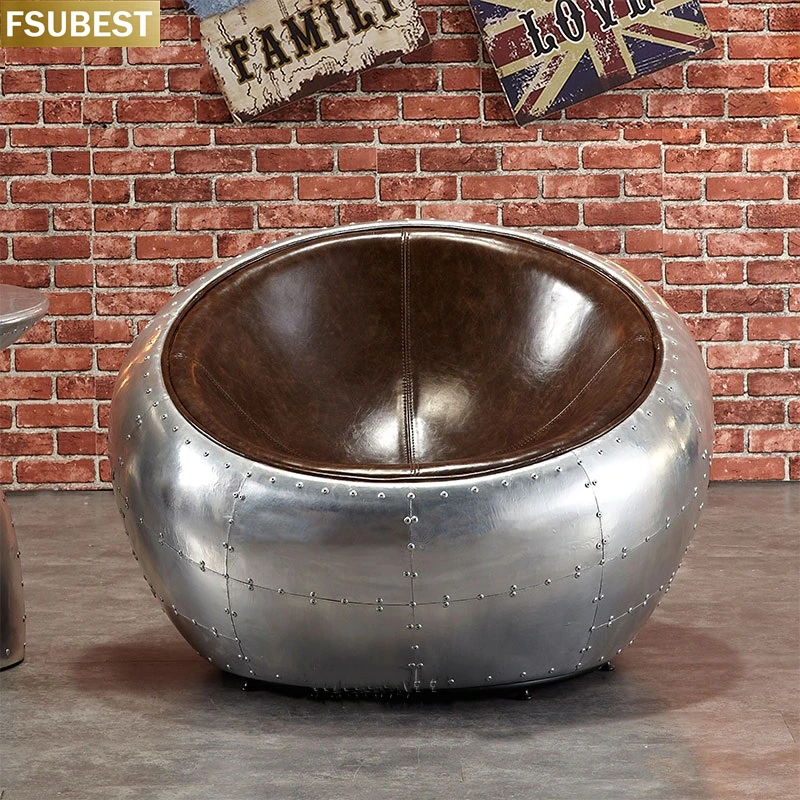 Авиатор среднего века для отдыха в гостиной алюминиевое кресло-совок детское