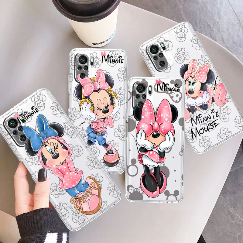 

Minnie Pink Cute For Xiaomi Redmi Note 12 11 11T 10 9 8 7 6 5 4 Pro 5G 4G Silicone TPU Transparent Soft Phone Case Coque Capa