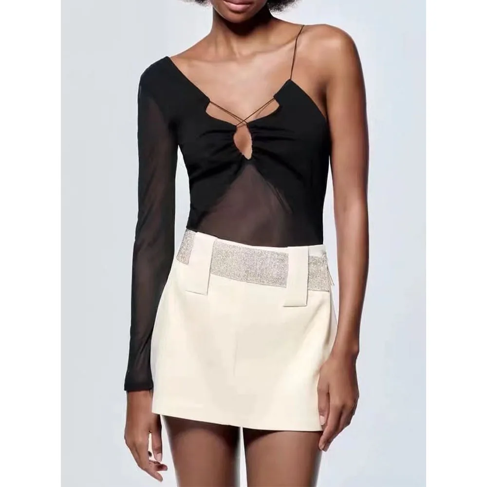 

Женская летняя мини-юбка с поясом и блестками, привлекательная облегающая юбка с высокой талией в европейском и американском стиле, новинка...