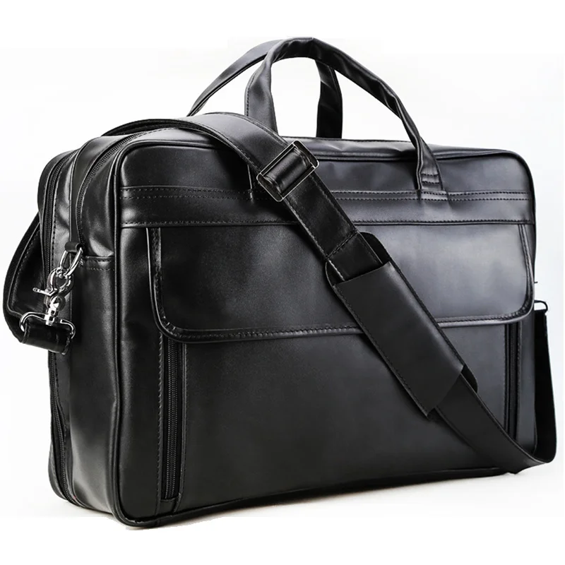 

Men's Genuine Leather Messenger Shoulder Bag Bussiness Office Satchel Large 17" Laptop Satchel Multi functional Briefcase