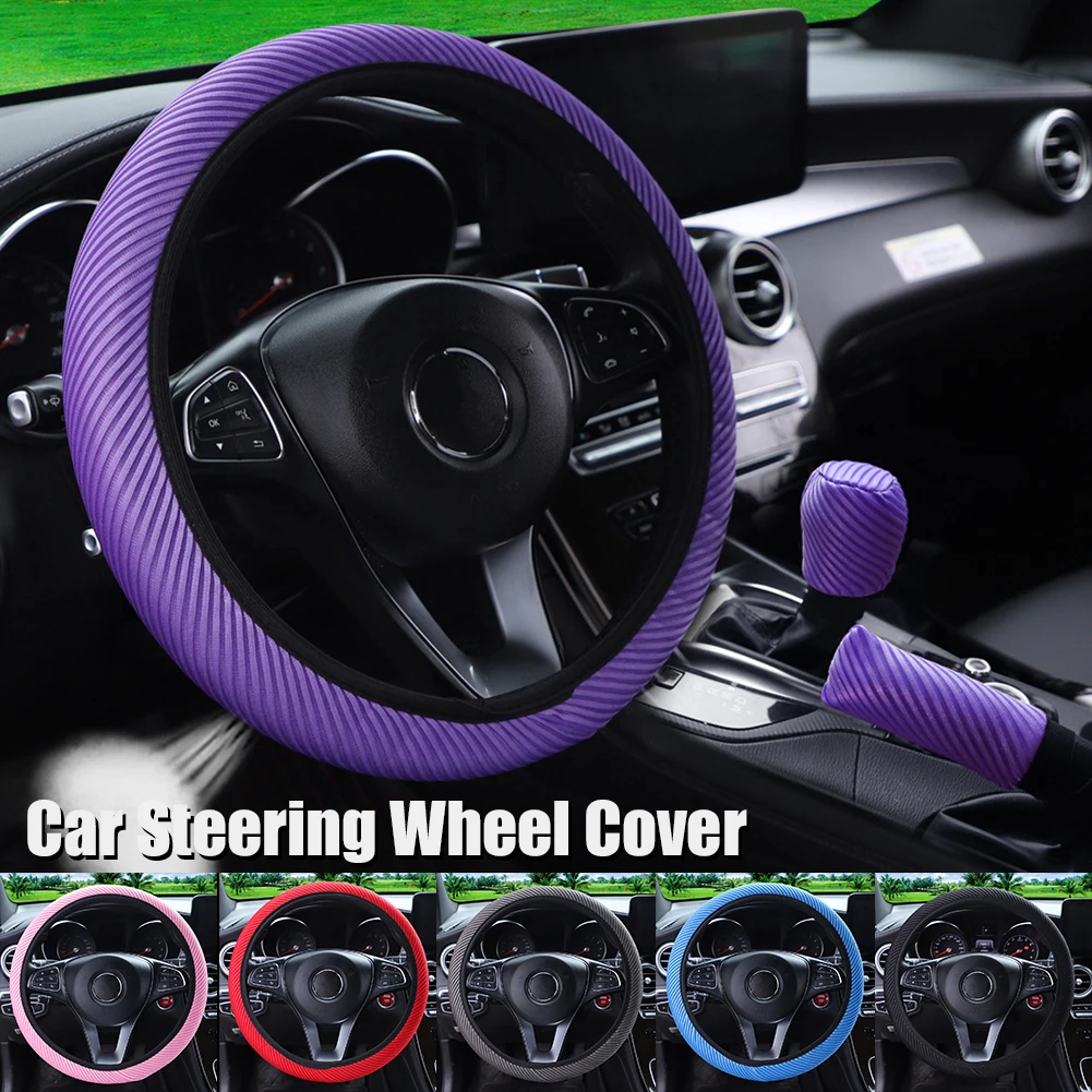 

Universal Car Steering Wheel Cover For 15" Breathable Mesh Four Seasons Handbrake Gear Shifter Cover Car Interior Accessories