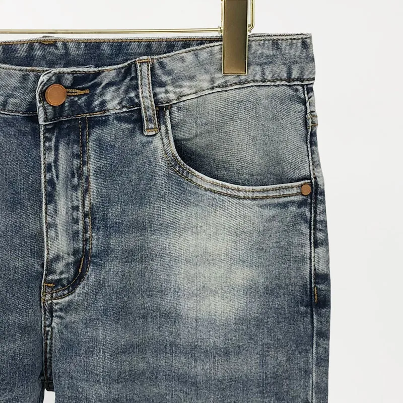 Men's jeans Mid-Waist New Trendy Summer Luxury Brand Top Quality Male Pant Fashion Classics Casual Loose Washed Straight Denims