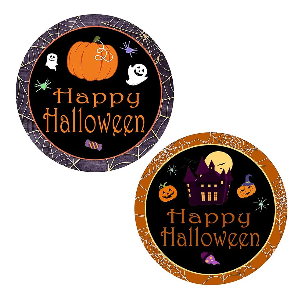 Наклейка на Хэллоуин наклейка с круглым уплотнением тыква летучая мышь