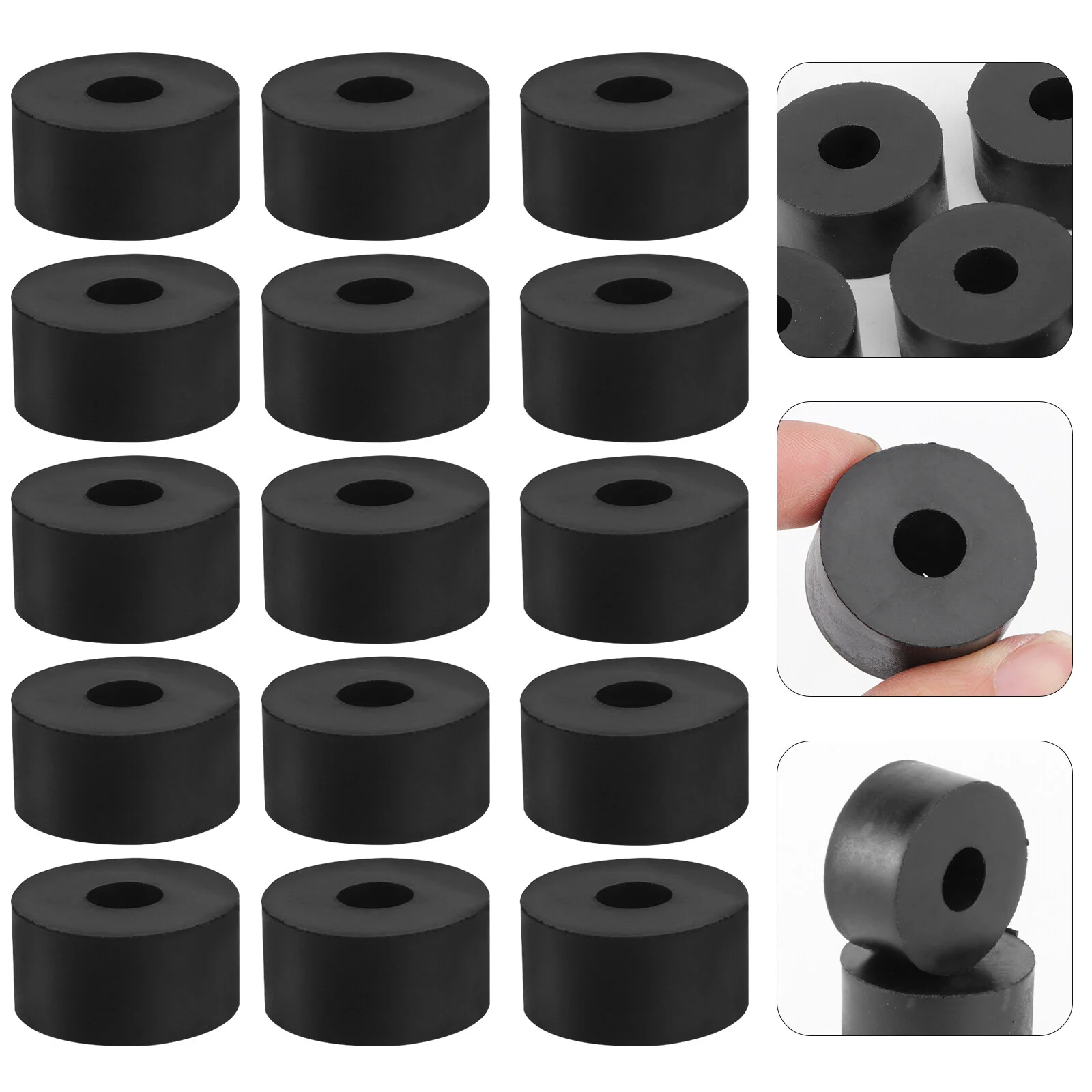 

20Pcs Pot Feet Flowerpot Pads Invisible Flower Risers Pad Round Rubber Planter Pad Non- Pot Feet ( Black )