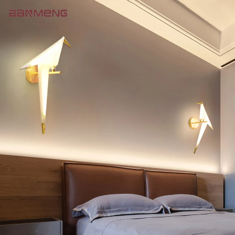 Modern Light luxury LED wall lamp Little bird 110V 220V bracket light for bedside bedroom living room loft decoration fixture