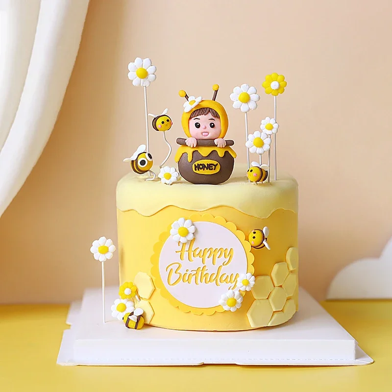 

Sun Flower Fence Bee Honeycombed Honey Bucket Cake Mold Fondant Cake Tool for Kitchen Baking Topper Mould