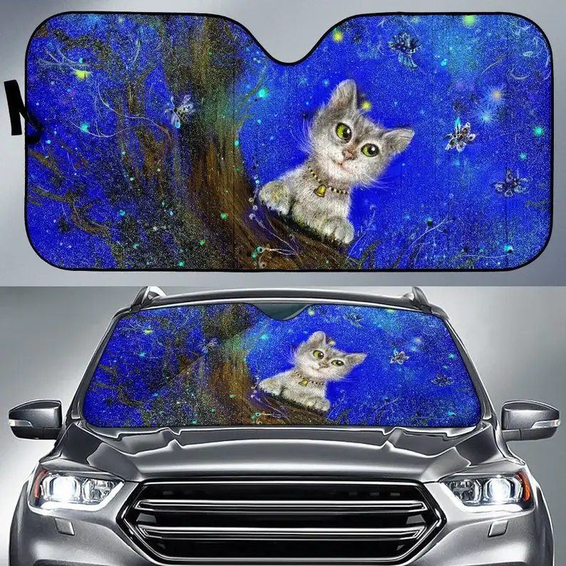 

Green-Eyed Cat Magic Sunshade