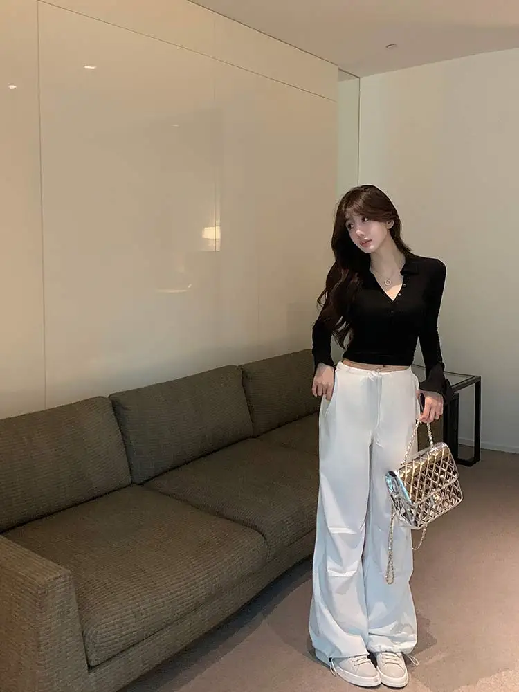 Милая и приятная рубашка-поло с воротником приталенная рубашка длинными