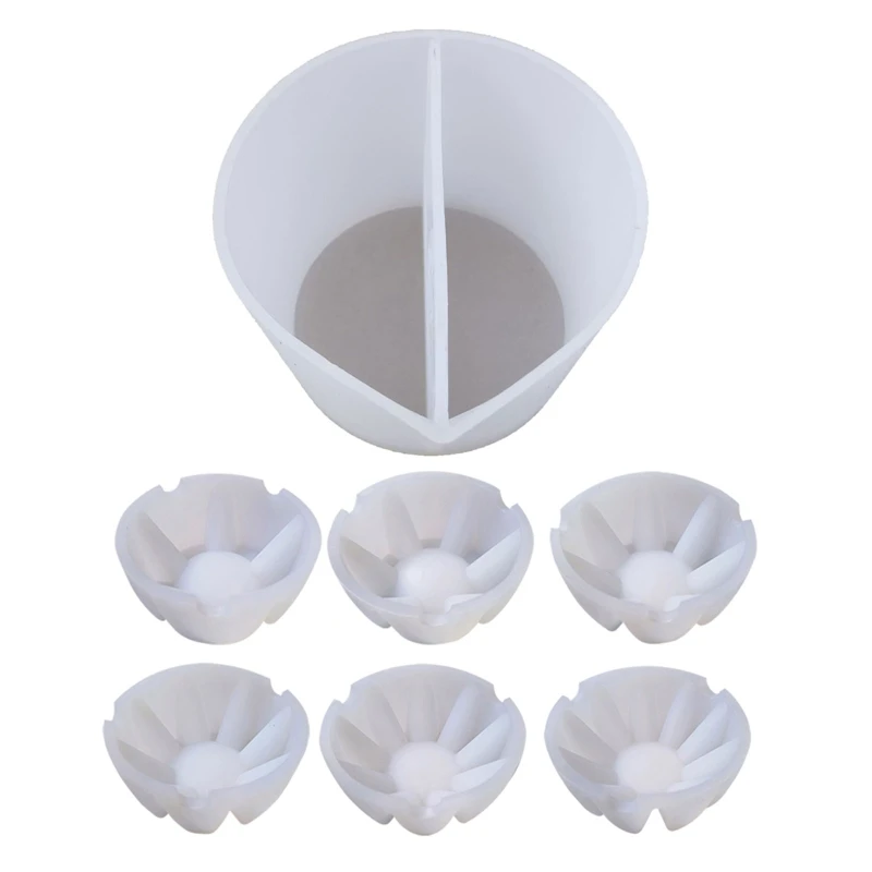 Silicone Split Cup 2/3/4/5 Chambers Reusable Silicone Pouring Divided Cups for Fluid Art Acrylic Paint Resin DIY Making
