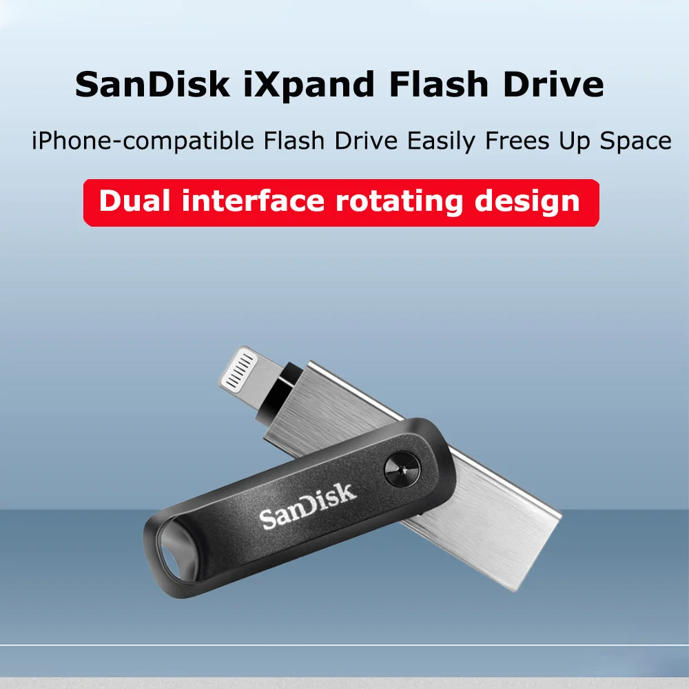 Оригинальный флэш-накопитель SanDisk Go IX60N для телефона iPad Stick 256 ГБ iXpand 128 PenDrive USB3.0