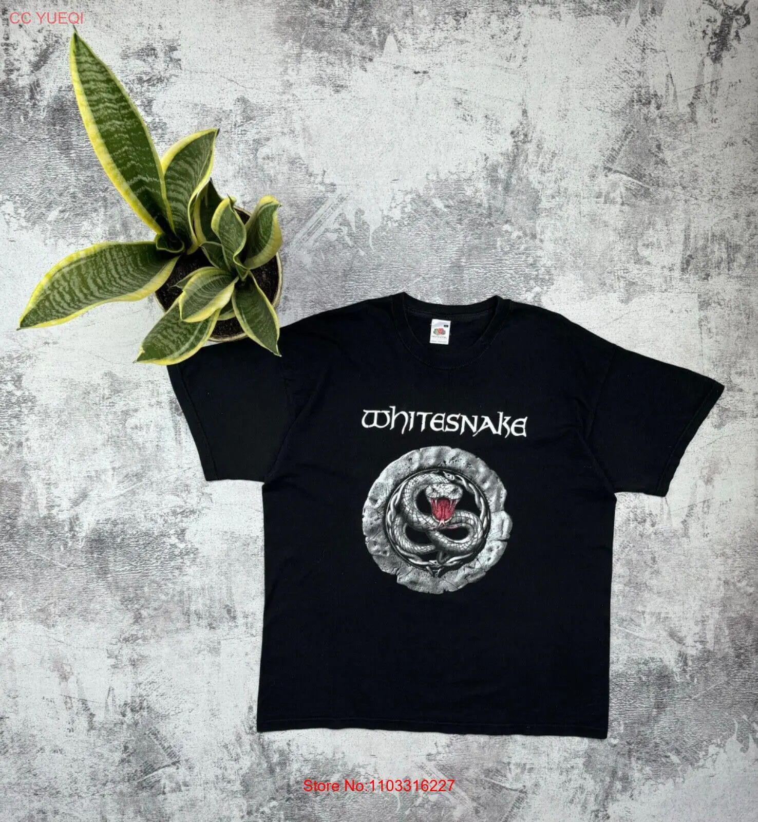 Винтажная футболка с героями мультфильмов Whitesnake Faded Band 2004 90S-00S