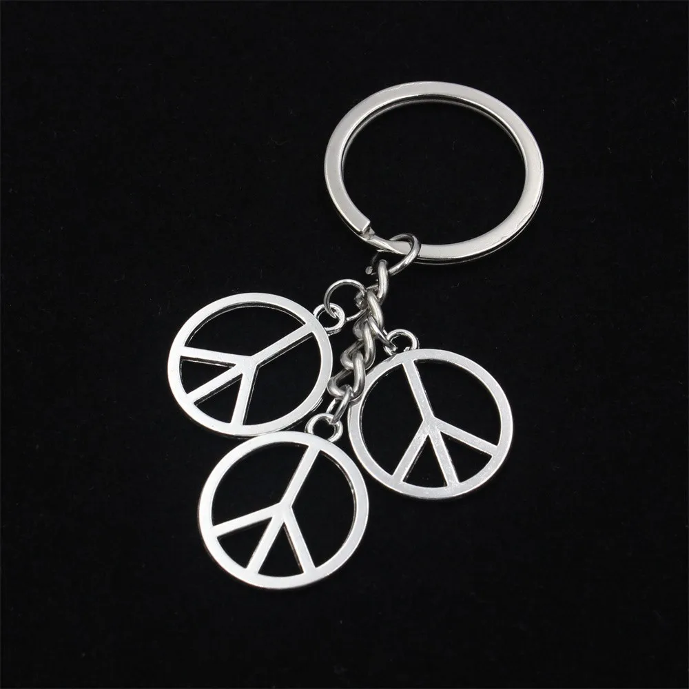 Мужские и женские модные Брелоки для ключей с надписью Peace
