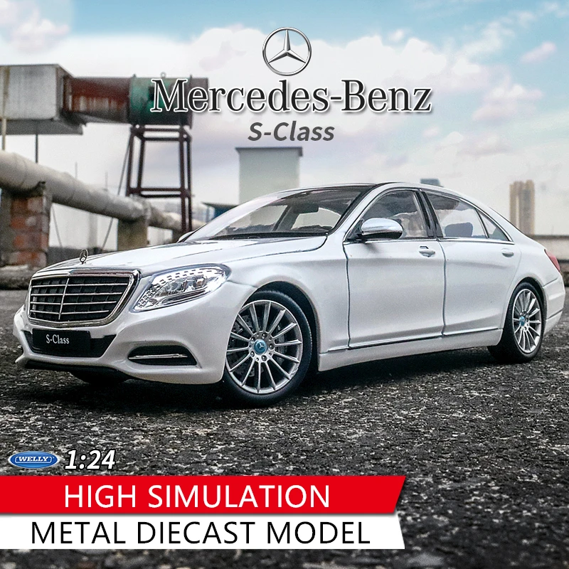 

Welly масштаб 1:24 модель автомобиля Mercedes-Benz S класс металлический автомобиль литые коллекционные игрушки офисный дом миниатюрное сувенирное у...
