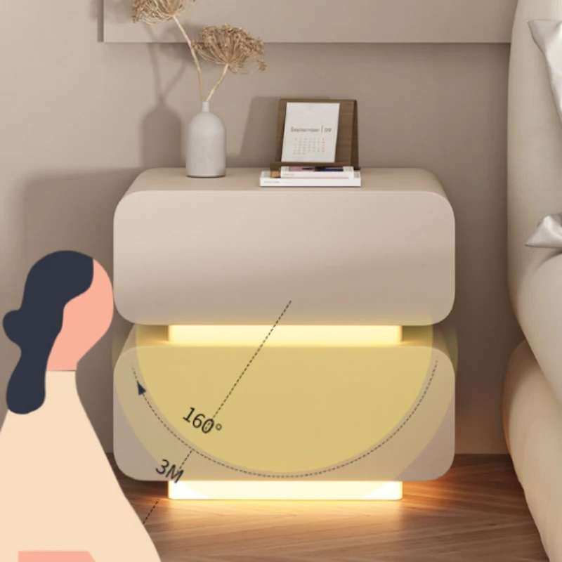 Белые мобильные тумбочки для спальни скандинавский современный прикроватный