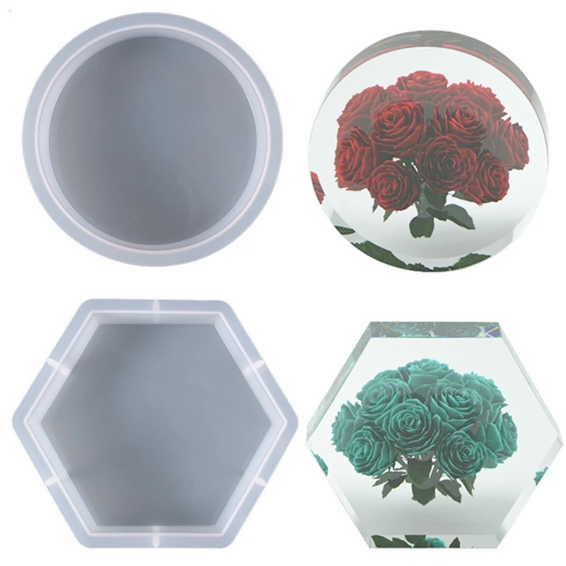 

Chic Hexagon Resin Mold for Photo Frame Silicone Epoxy Molds for Casting Personalized Photo Frame Mold