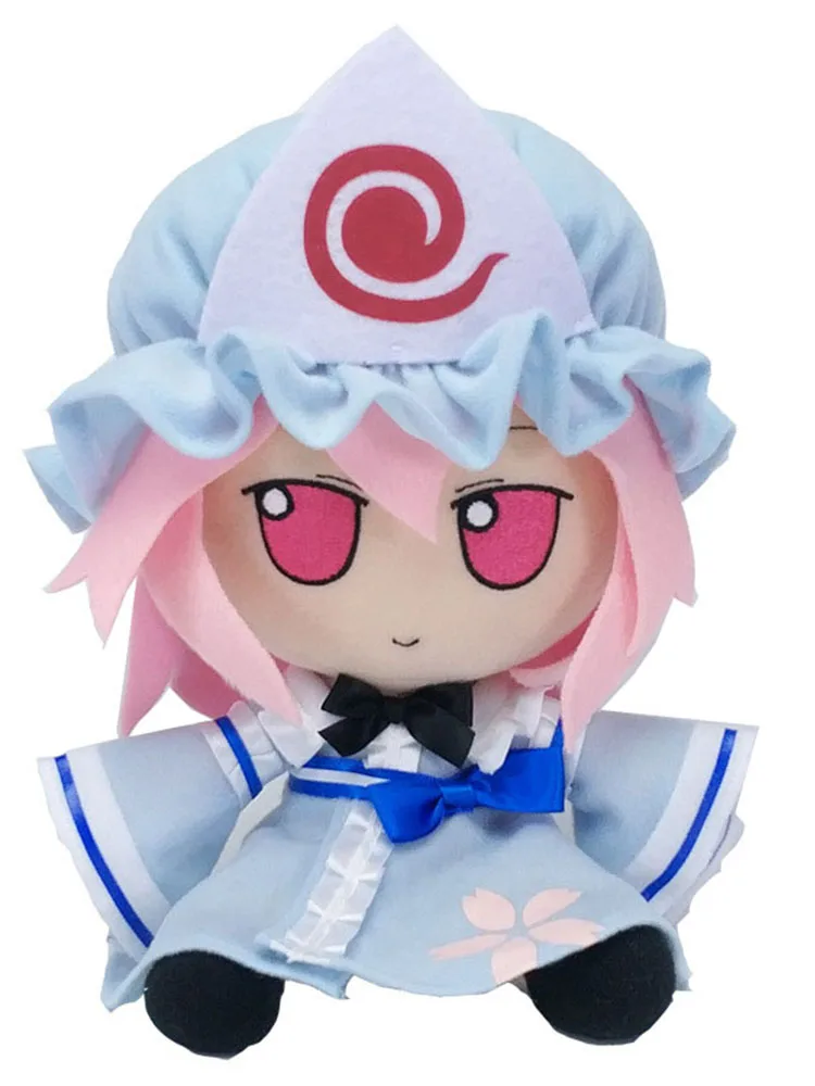 

TouHou Project Saigyouji Yuyuko Plush Doll 20cm Cosplay Cute Toy Plushie Figure Stuffed Throw Pillow Sitting Gift for Kids Fans