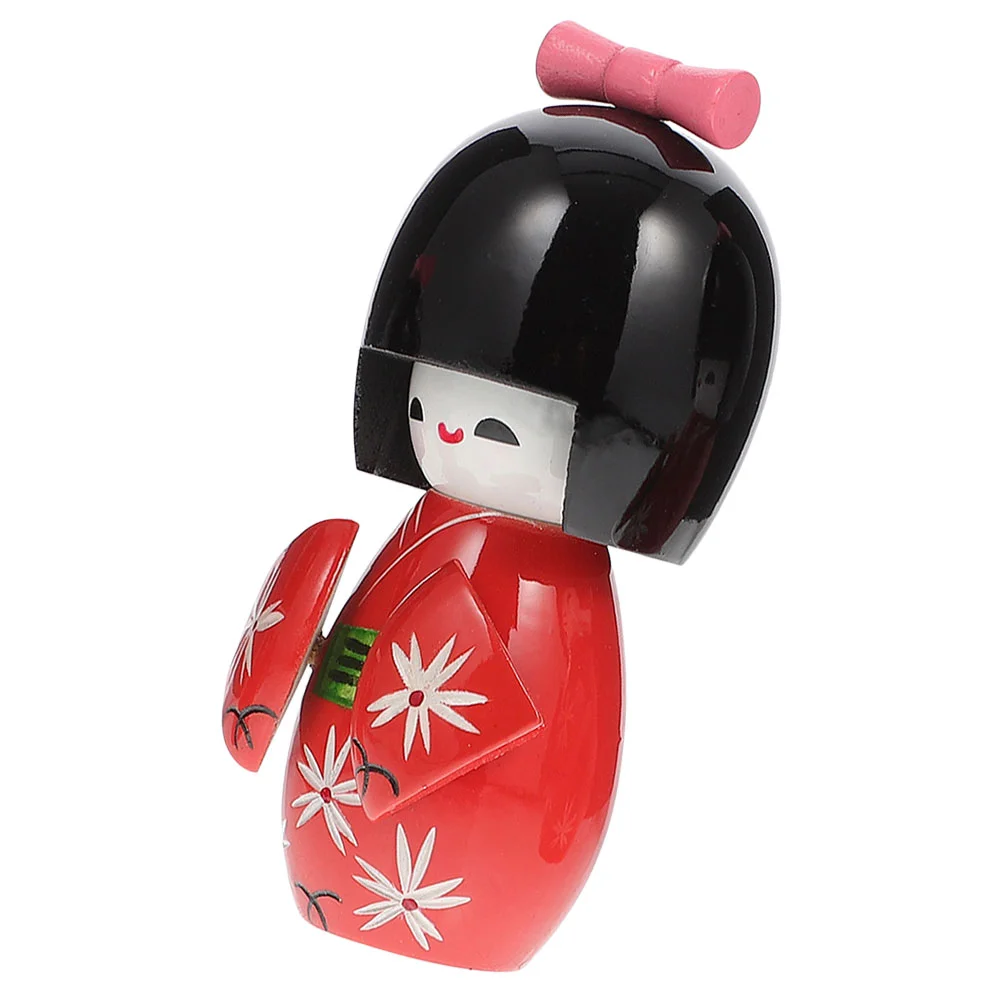 

Japanese Kimono Decor Wooden Kimono Figurine Desktop Ornament