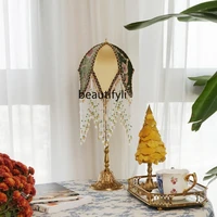 yj curtain colorful designer national style vintage bedroom living room table lamp
