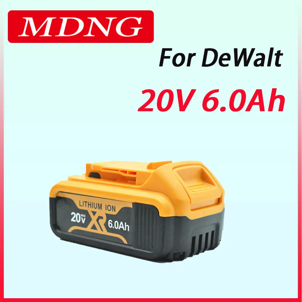 

New 20V 6.0Ah MAX XR 18650 Battery Power Tool Replacement for DeWalt DCB184 DCB181 DCB182 DCB200 20V 6A 18v Battery Charger