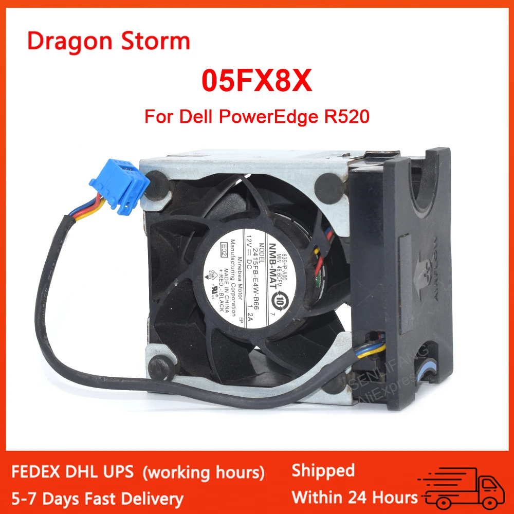Подержанный серверный вентилятор 05FX8X 5FX8X 1kvpx 01KVPX DC12V 1.50A для Dell PowerEdge R520