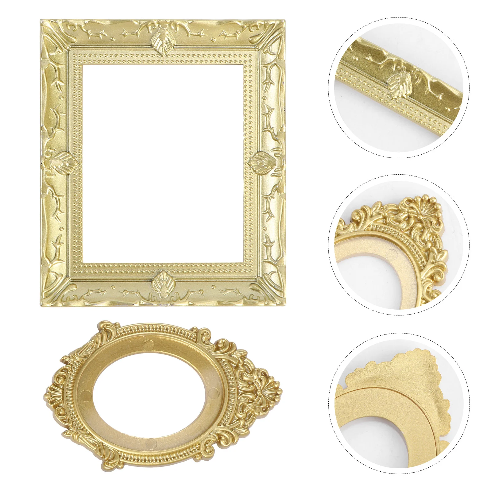 

2PCS Mini Picture Frame Vintage Mini House 1/12 Miniature Painting Frame Ornaments
