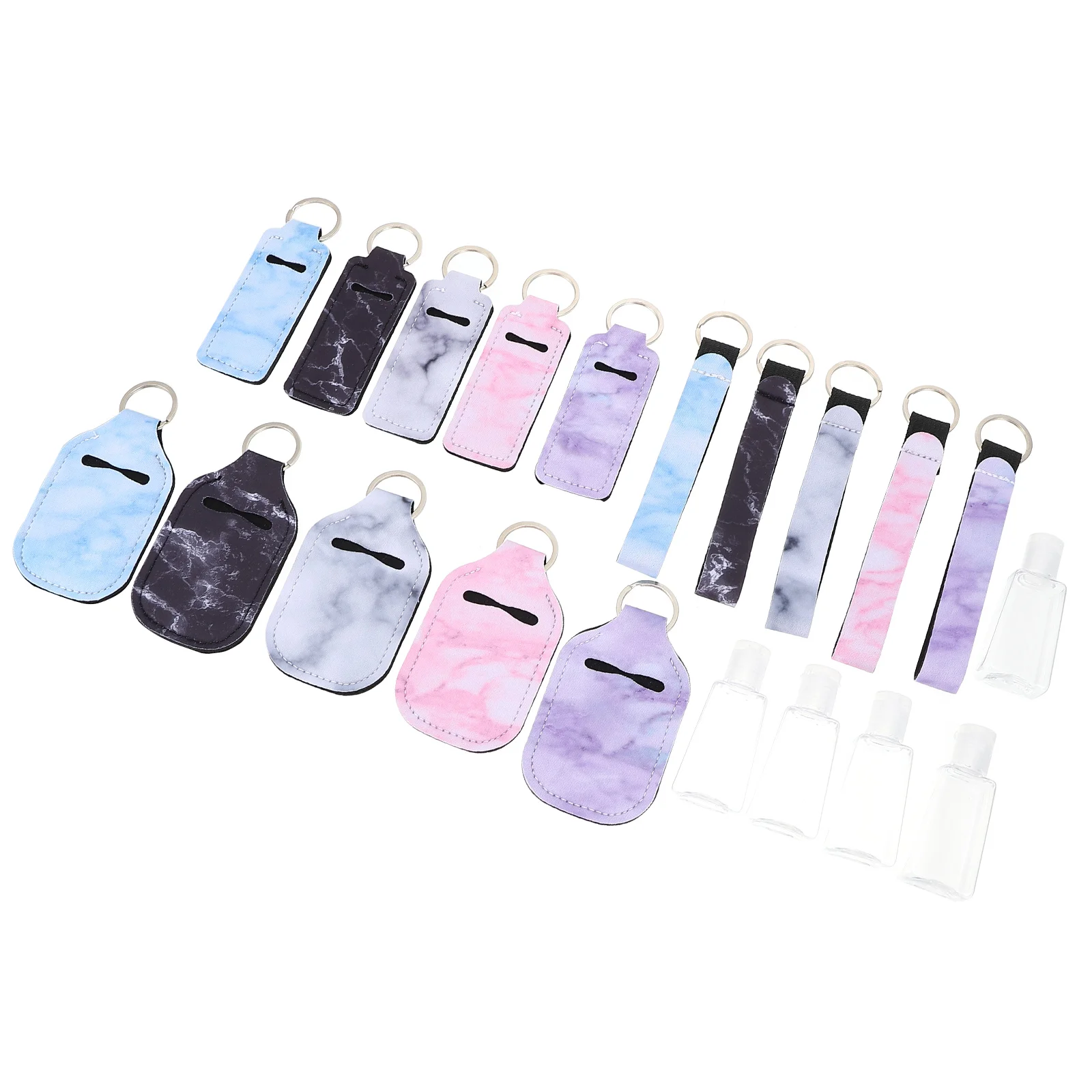 

20Pcs Practical Exquisite Multipurpose Key Chains Chapstick Covers Bottle Holders