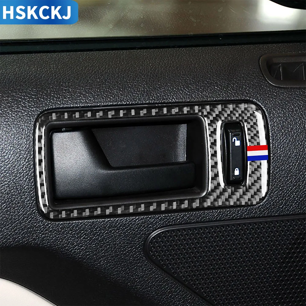 

Для Ford Mustang GT S197 2005-2009, разноцветная наклейка из углеродного волокна, внутренняя рамка дверной ручки, отделка, Стайлинг, аксессуары для интер...