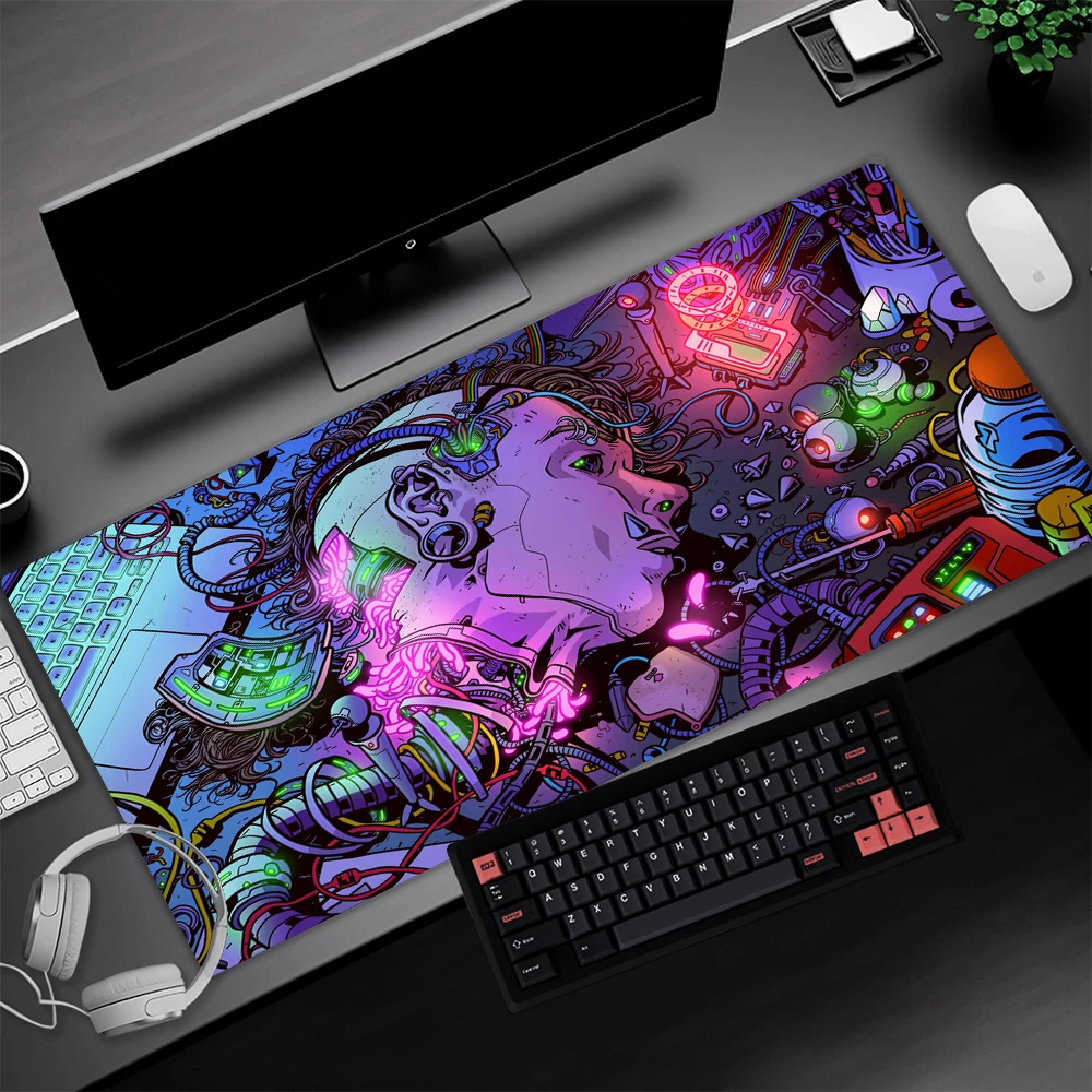 Аниме Коврик для мыши 120x60 см фиолетовый коврик для мыши 900x400 аксессуары для игровой комнаты сиреневый коврик для настольного компьютера для девочек 2077 1000x500 мм Muismat Xxl