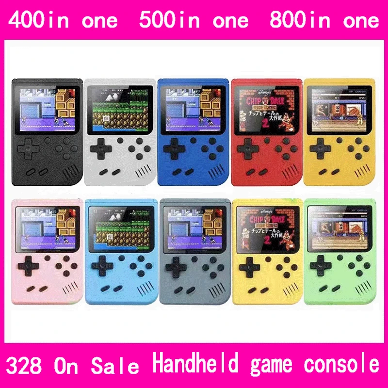 

Konsol Video Game Genggam Mini Portabel Retro 8-Bit 3.0 Inci Warna LCD Pemutar Game Warna Anak-anak Bawaan 400 Game AV Output