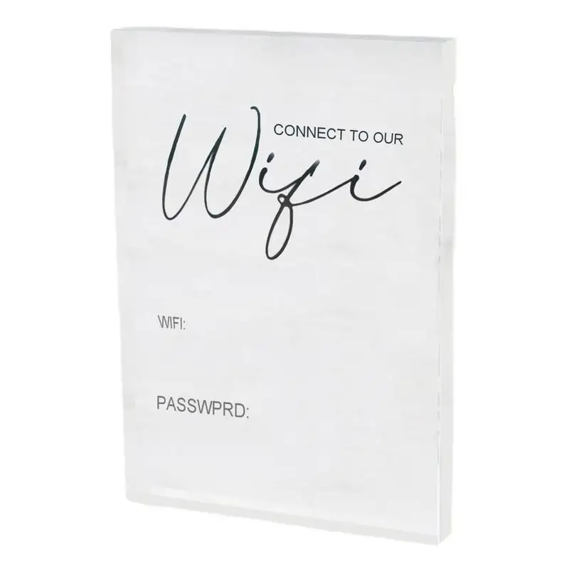 

Wifi Password Sign Transparent Acrylic WiFi Board Sign MarkerFor Home Transparent WiFi Password Freestanding Sign For Home