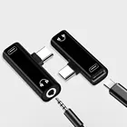 Универсальное зарядное устройство 2 в 1 с двумя портами USB Type-C и разъемом 3,5 мм